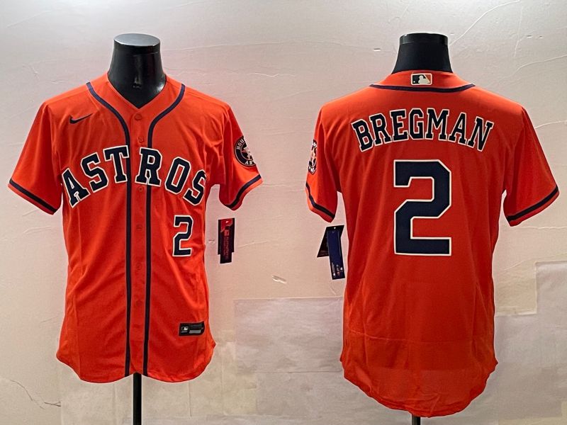 Men Houston Astros #2 Bregman Orange Elite 2025 Nike MLB Jersey style 1->houston astros->MLB Jersey